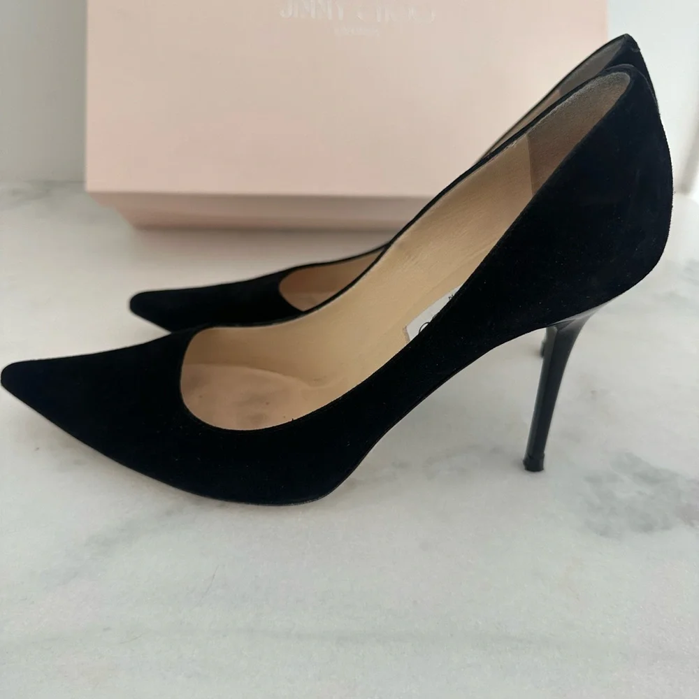 Jimmy Choo black suede pointed heels size 8 - Picture 9 of 13